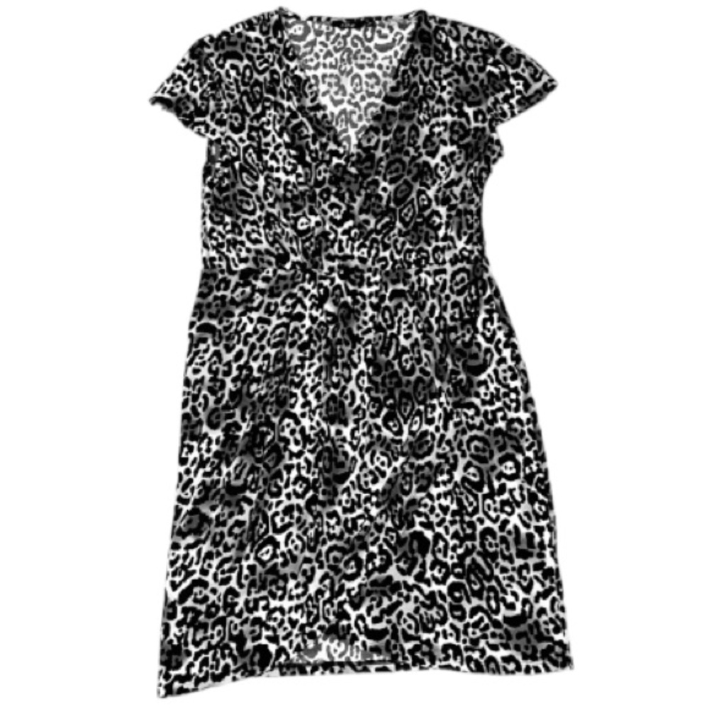 Apt 9 black and white leopard print dress